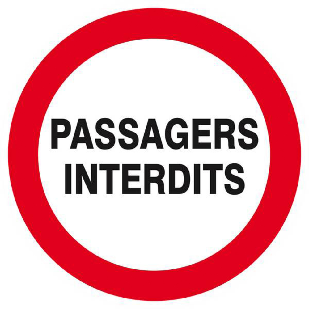 Panneau rigide PASSAGERS INTERDITS D.420mm TALIAPLAST - 623231