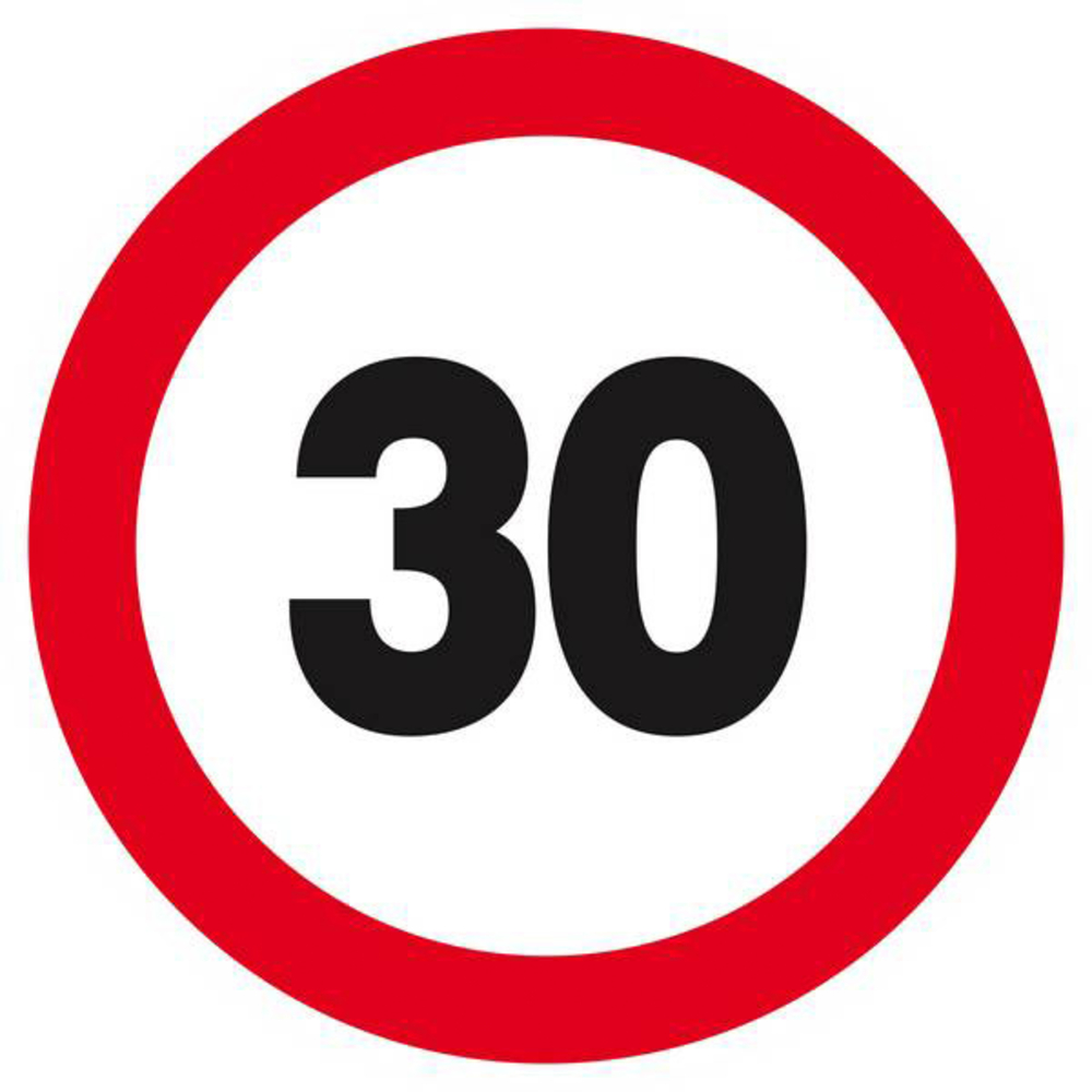 Panneau rigide INTERDIT DE ROULER A PLUS DE 30 KM/H D.420mm TALIAPLAST - 623262
