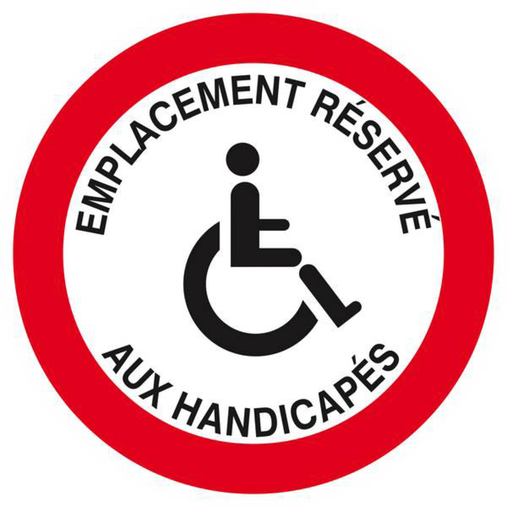Panneau rigide EMPLACEMENT RESERVE AUX HANDICAPES D.420mm TALIAPLAST - 623266