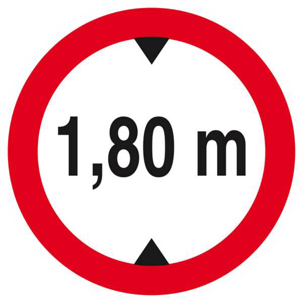 Panneau rigide INTERDIT AUX VEHICULES DE PLUS DE 1.80M DE HAUT D.420mm TALIAPLAST - 623272