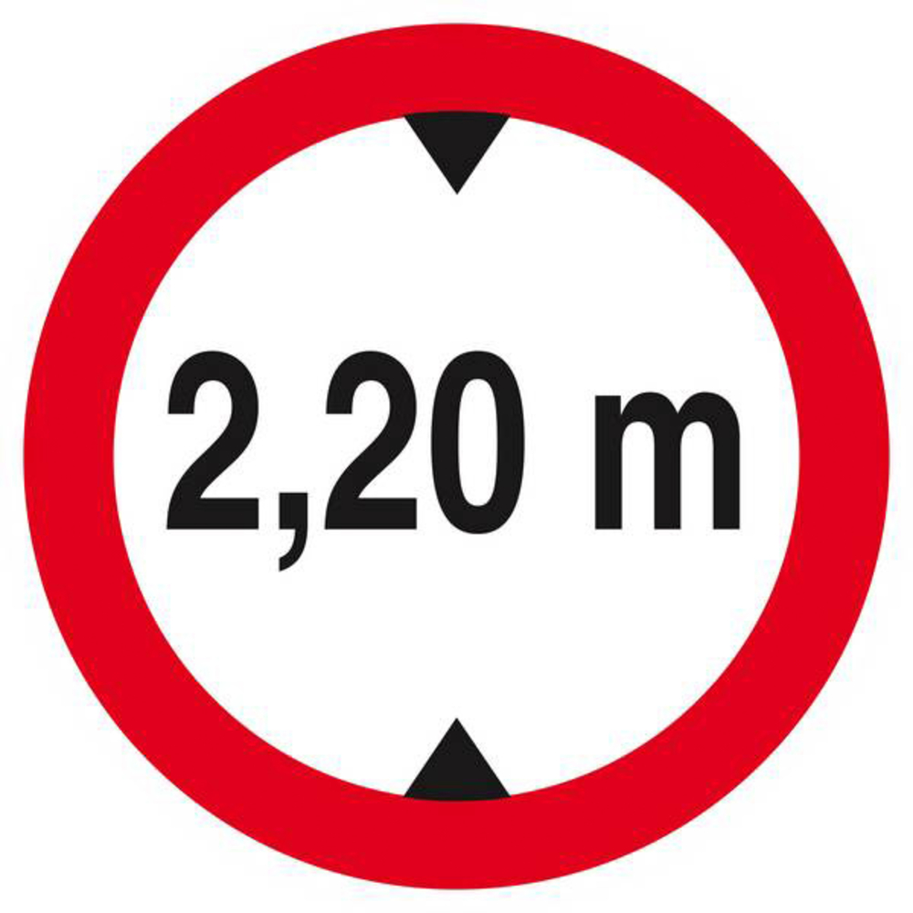 Panneau rigide INTERDIT AUX VEHICULES DE PLUS DE 2.20M DE HAUT D.420mm TALIAPLAST - 623275