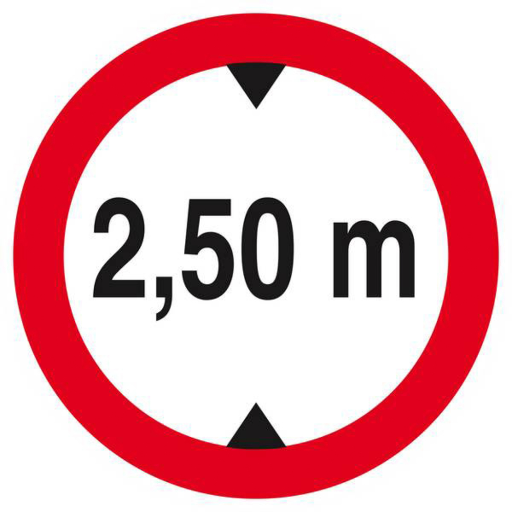 Panneau rigide INTERDIT AUX VEHICULES DE PLUS DE 2.50M DE HAUT D.420mm TALIAPLAST - 623276