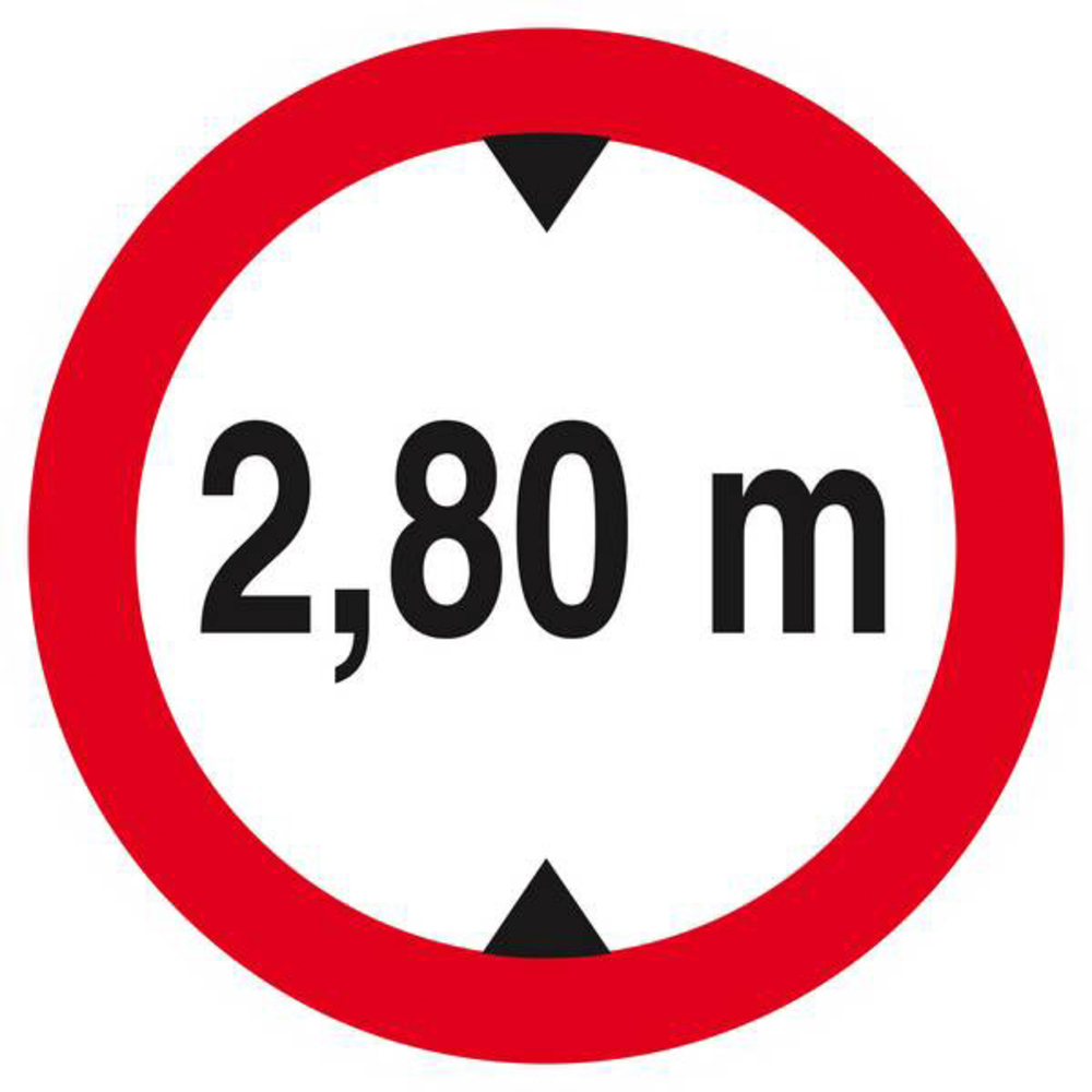 Panneau rigide INTERDIT AUX VEHICULES DE PLUS DE 2.80M DE HAUT D.420mm TALIAPLAST - 623277