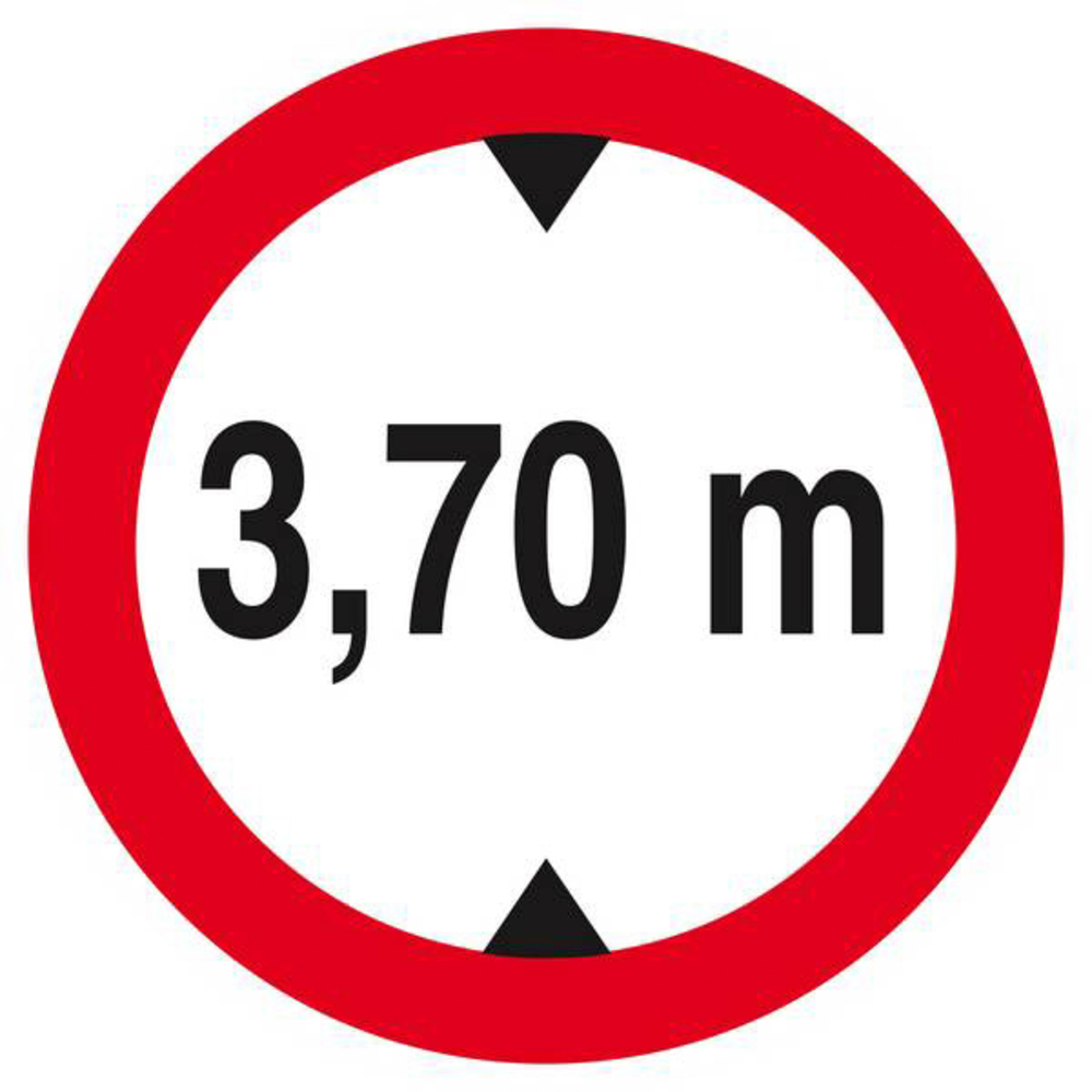 Panneau rigide INTERDIT AUX VEHICULES DE PLUS DE 3.70M DE HAUT D.420mm TALIAPLAST - 623278