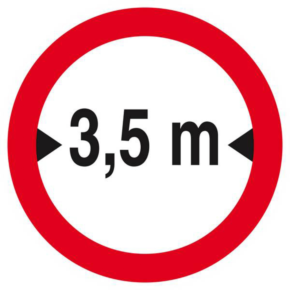 Panneau rigide INTERDIT AUX VEHICULES DE PLUS DE 3.50M DE LARGE D420mm TALIAPLAST - 623281