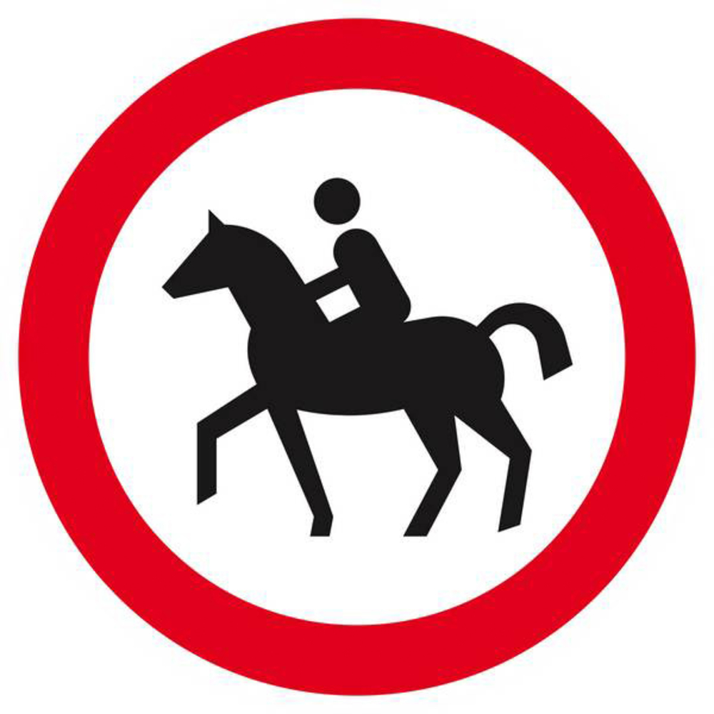 Panneau rigide INTERDIT AUX CAVALIERS D.420mm TALIAPLAST - 623291