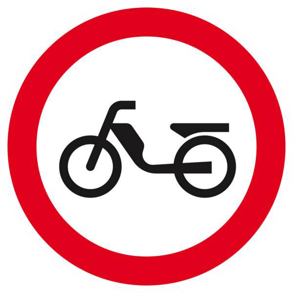 Panneau rigide INTERDIT AUX CYCLOMOTEURS D.420mm TALIAPLAST - 623292