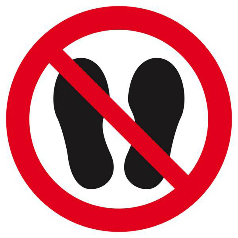 Panneau rigide NE PAS MARCHER OU STATIONNER A CET ENDROIT D.420mm TALIAPLAST - 623351