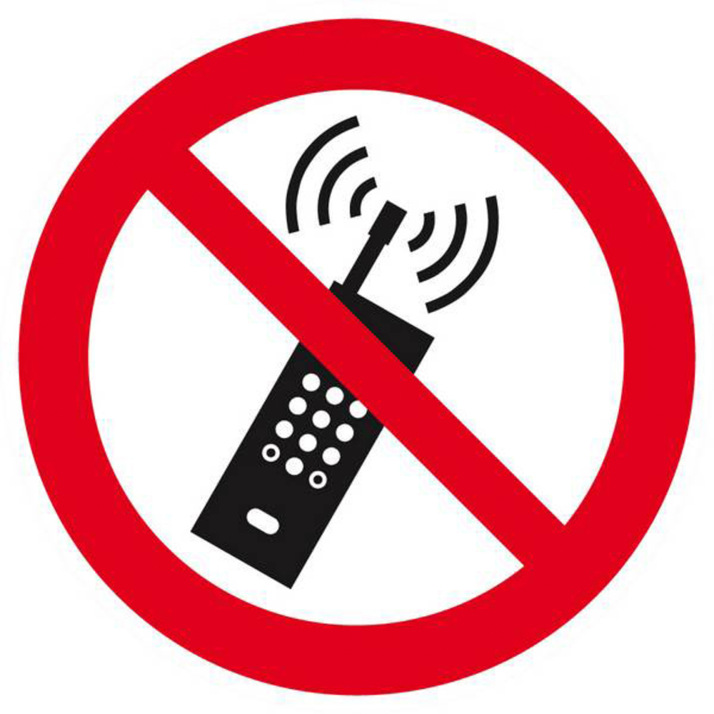 Panneau rigide INTERDICTION D'ACTIVER DES TELEPHONES MOBILES D.80mm TALIAPLAST - 624204