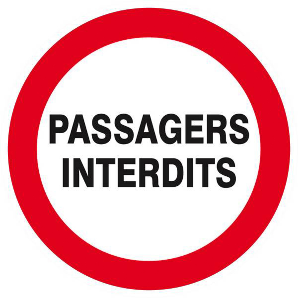 Panneau rigide PASSAGERS INTERDITS D.80mm TALIAPLAST - 624234