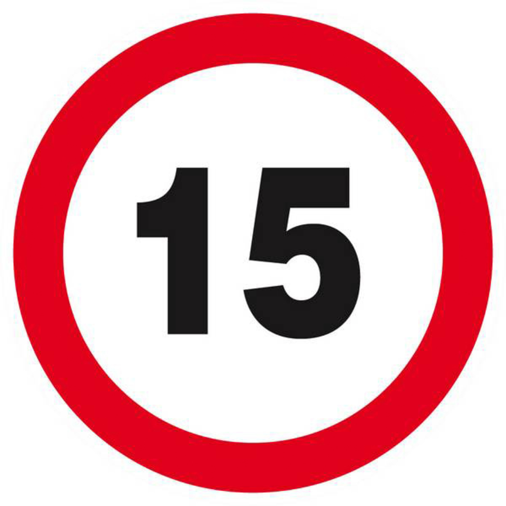 Panneau rigide INTERDIT DE ROULER A PLUS DE 15 KM/H D.80mm TALIAPLAST - 624261