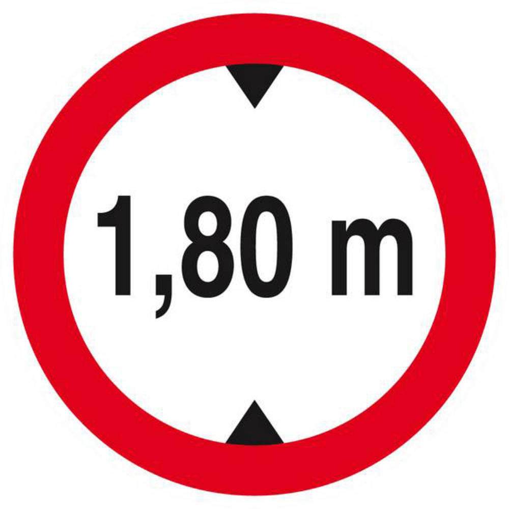 Panneau rigide INTERDIT AUX VEHICULES DE PLUS DE 1.80M DE HAUT D.80mm TALIAPLAST - 624272