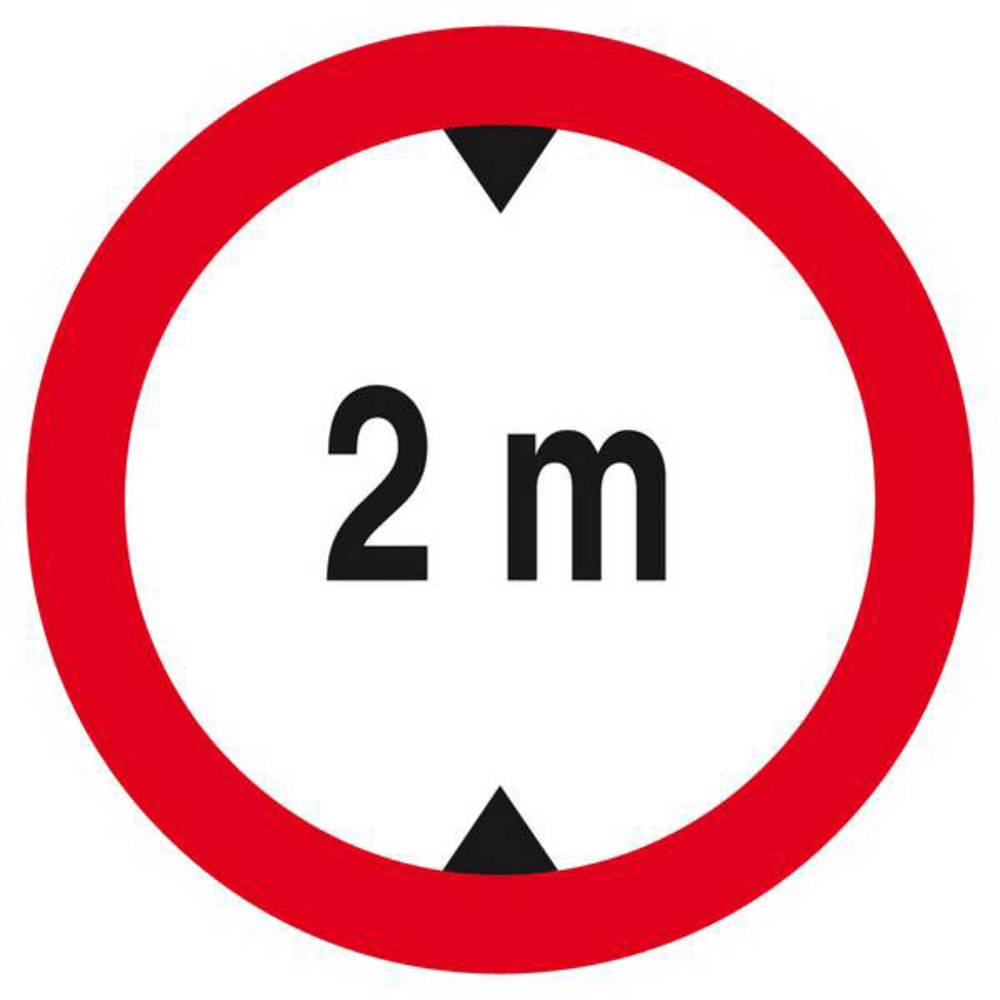 Panneau rigide INTERDIT AUX VEHICULES DE PLUS DE 2.00M DE HAUT D.80mm TALIAPLAST - 624274