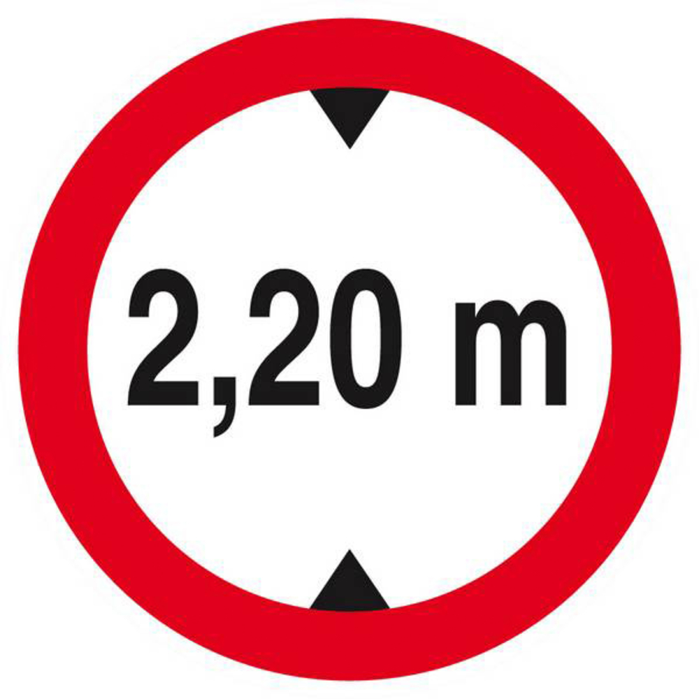 Panneau rigide INTERDIT AUX VEHICULES DE PLUS DE 2.20M DE HAUT D.80mm TALIAPLAST - 624275