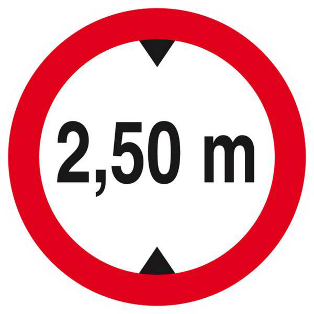 Panneau rigide INTERDIT AUX VEHICULES DE PLUS DE 2.50M DE HAUT D.80mm TALIAPLAST - 624276