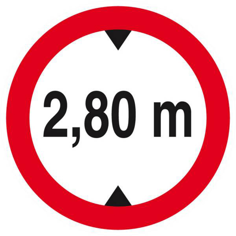 Panneau rigide INTERDIT AUX VEHICULES DE PLUS DE 2.80M DE HAUT D.80mm TALIAPLAST - 624277
