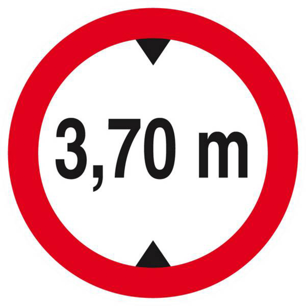 Panneau rigide INTERDIT AUX VEHICULES DE PLUS DE 3.70M DE HAUT D.80mm TALIAPLAST - 624278