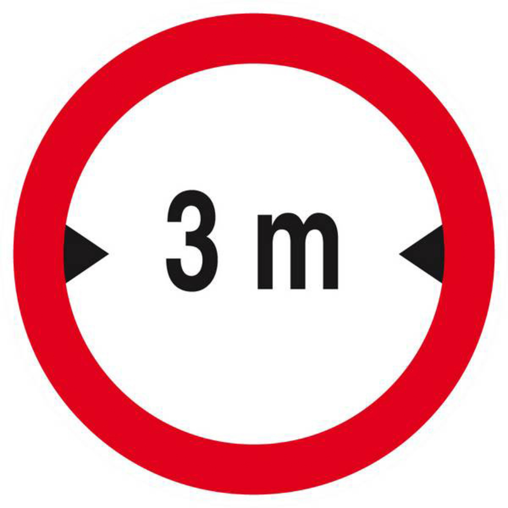 Panneau rigide INTERDIT AUX VEHICULES DE PLUS DE 3.00M DE LARGE D.80mm TALIAPLAST - 624280