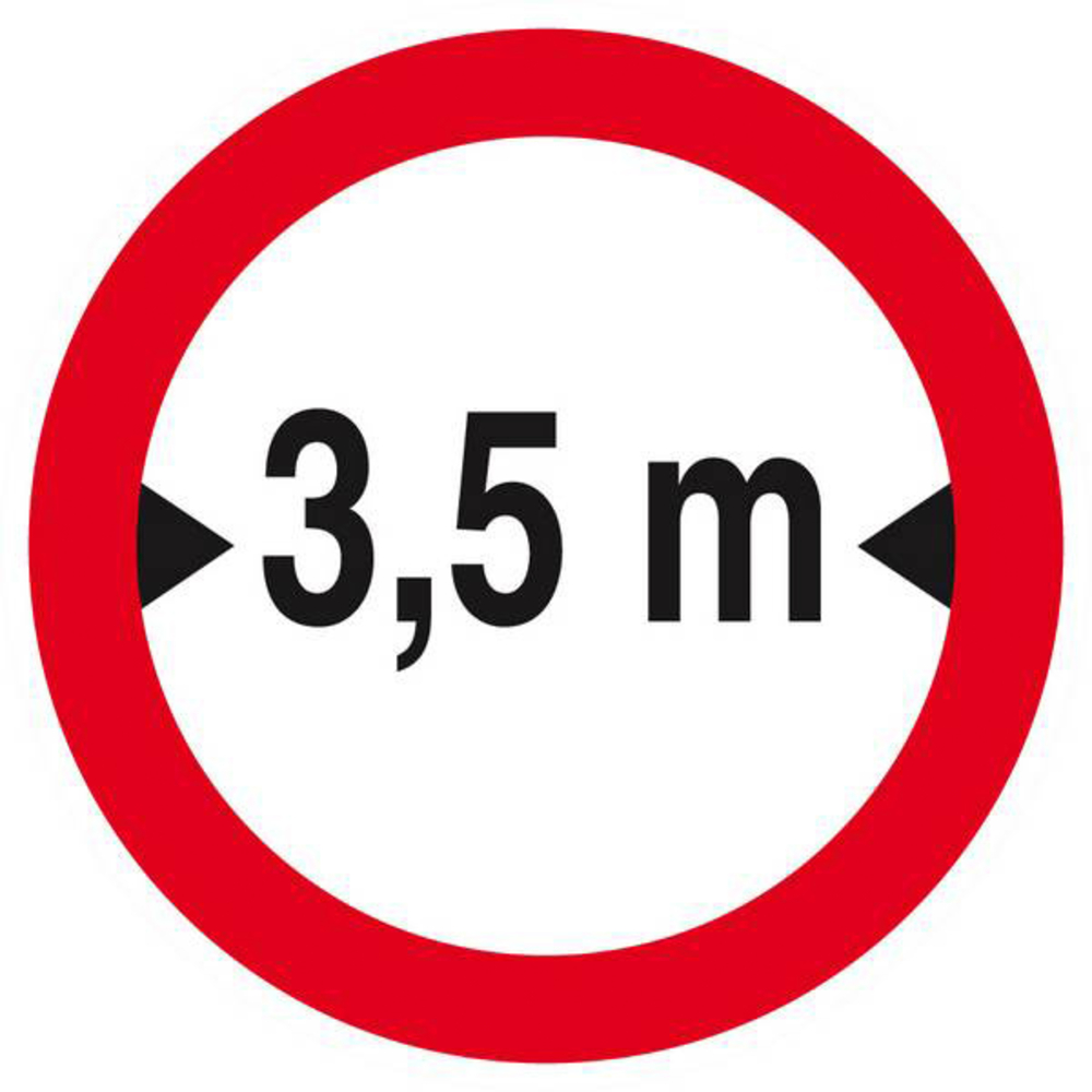 Panneau rigide INTERDIT AUX VEHICULES DE PLUS DE 3.50M DE LARGE D.80mm TALIAPLAST - 624281