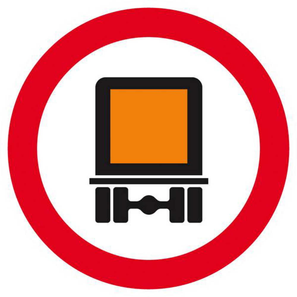 Panneau rigide INTERDIT AUX TRANSPORTS DE MATIERES DANGEREUSES D.80mm TALIAPLAST - 624285