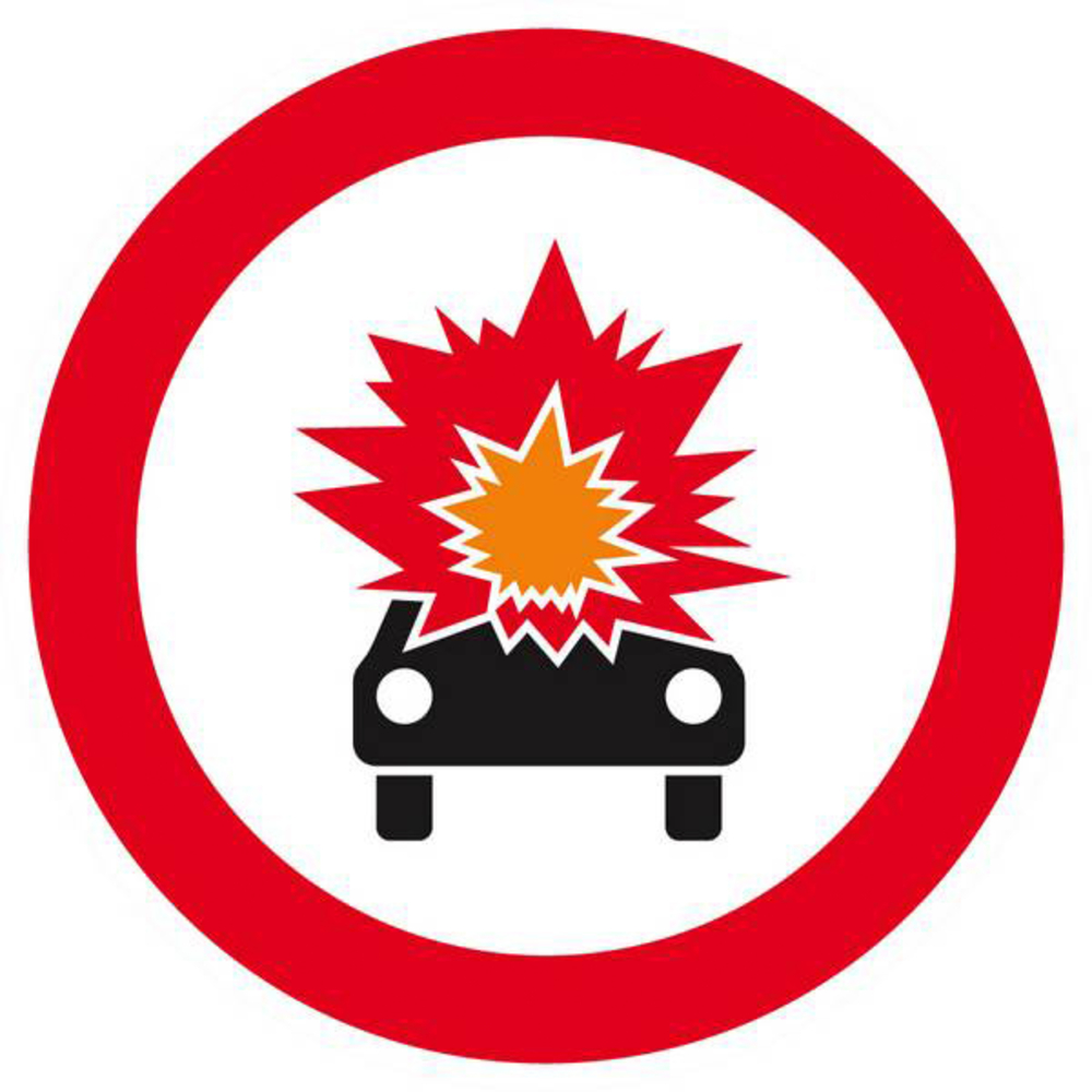 Panneau rigide INTERDIT TRANSPORT PROD. EXPLOSIFS/INFLAmmABLES D.80mm TALIAPLAST - 624287