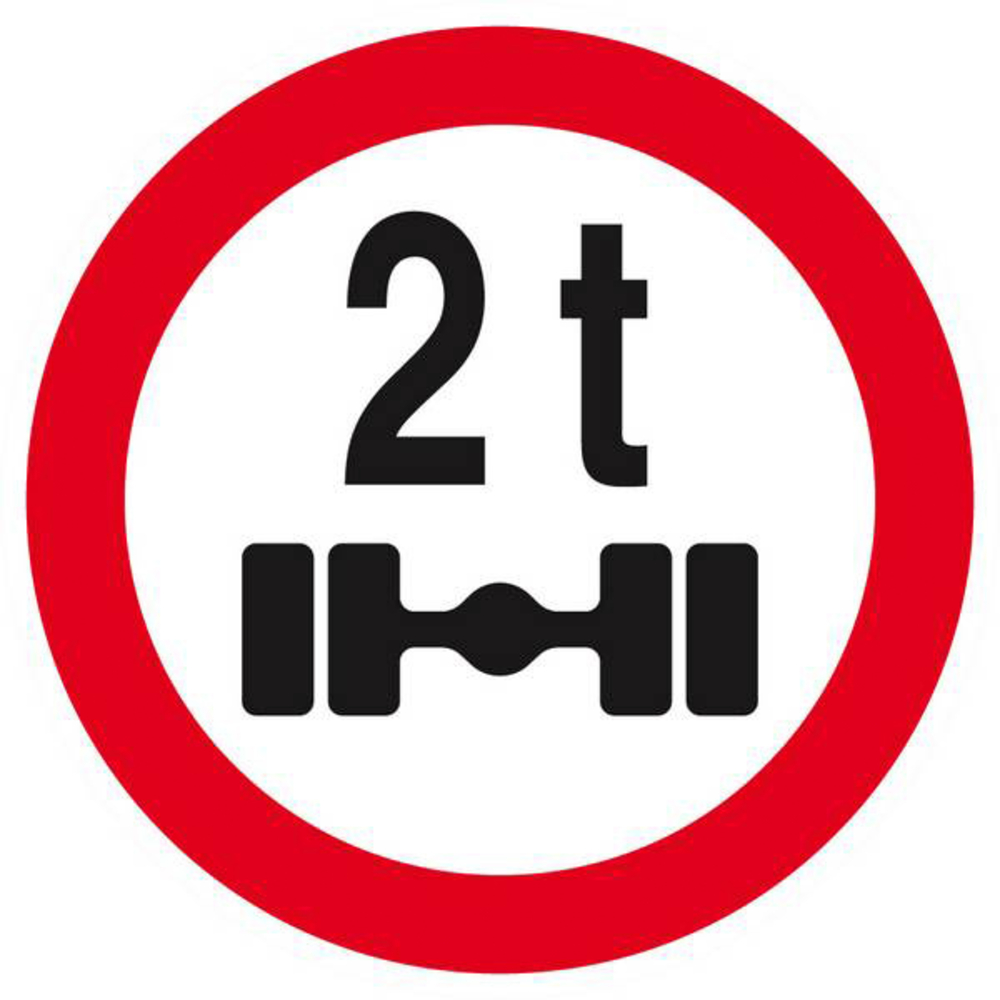 Panneau rigide INTERDIT VEHICULES PESANT S/UN ESSIEU + DE 2 T. D.80mm TALIAPLAST - 624288