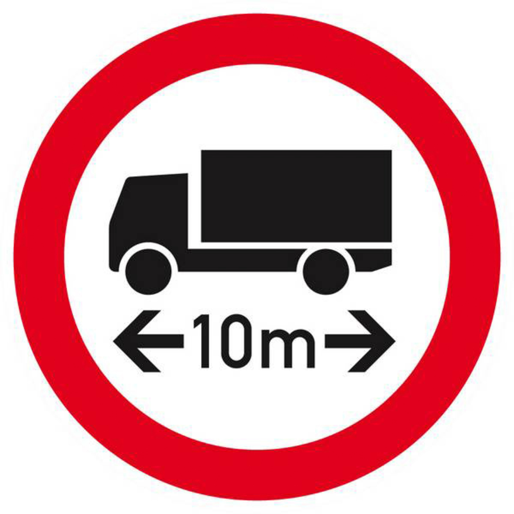 Panneau rigide INTERDIT AUX VEHICULES DE PLUS DE 10M DE LONG D.80mm TALIAPLAST - 624289