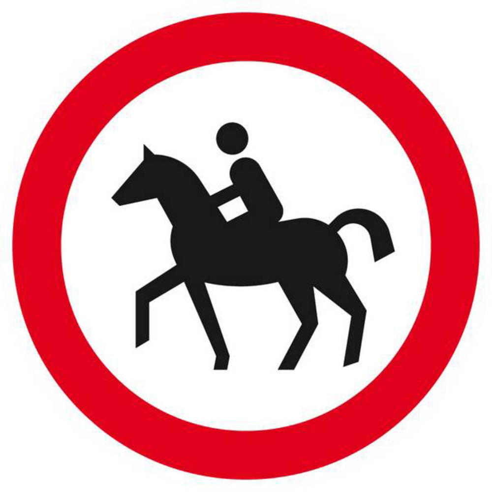 Panneau rigide INTERDIT AUX CAVALIERS D.80mm TALIAPLAST - 624291