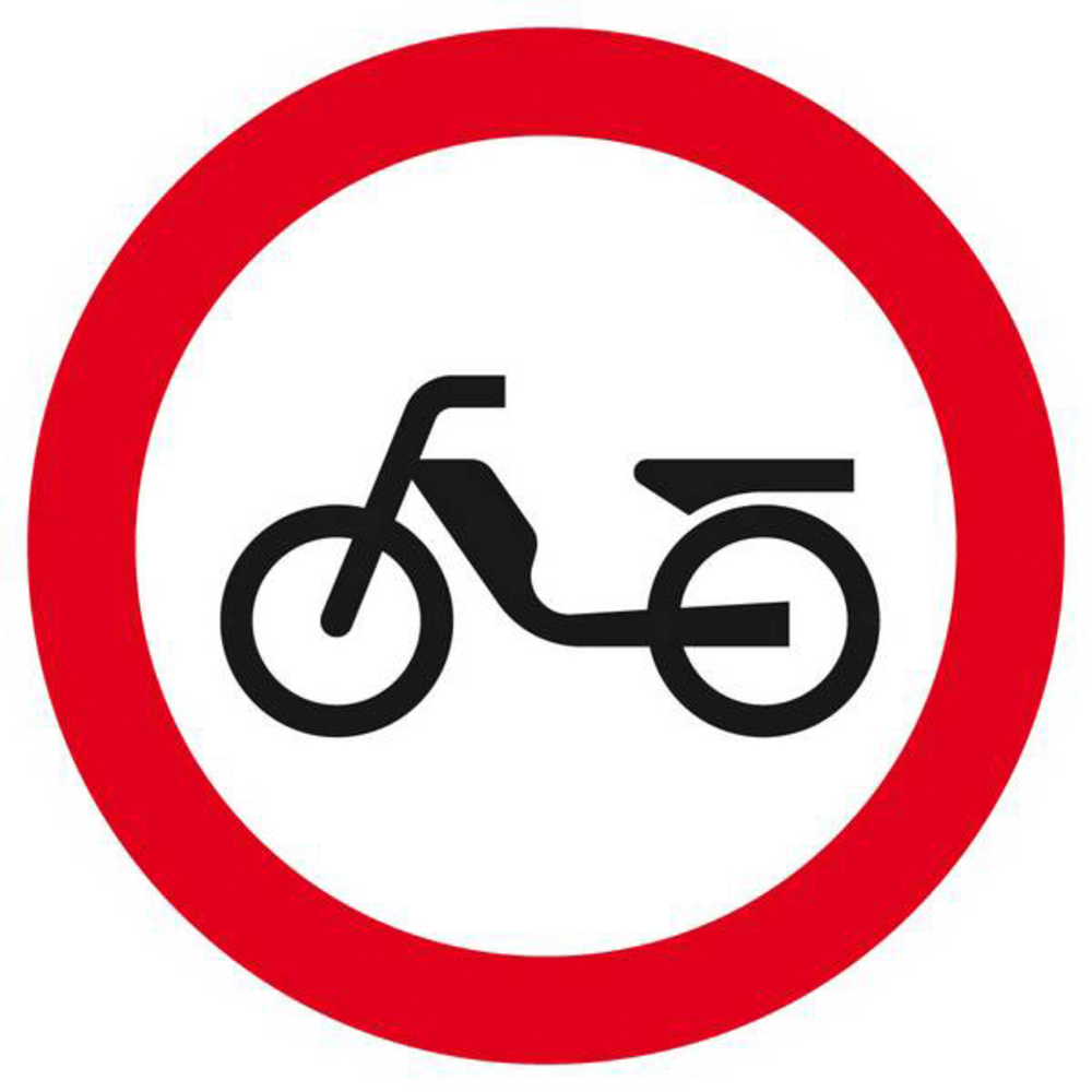 Panneau rigide INTERDIT AUX CYCLOMOTEURS D.80mm TALIAPLAST - 624292