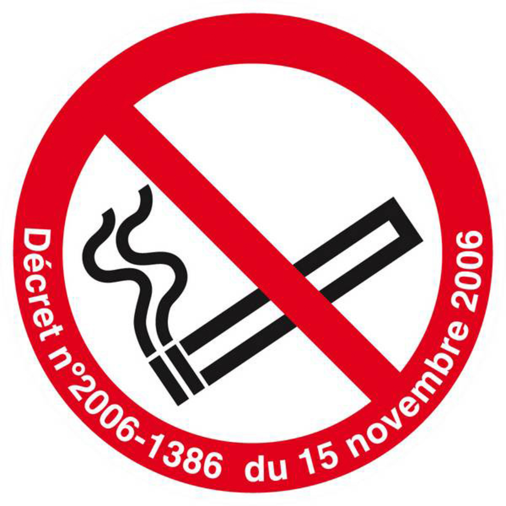 Panneau rigide INTERDICTION DE FUMER (DECRET DU 15/11/2006) D.80mm TALIAPLAST - 624302
