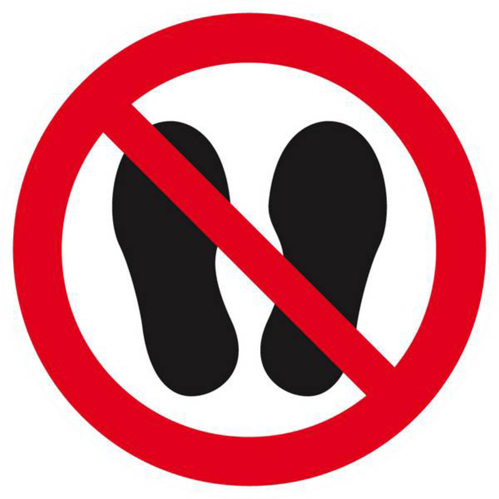 Panneau rigide NE PAS MARCHER OU STATIONNER A CET ENDROIT D.80mm TALIAPLAST - 624351