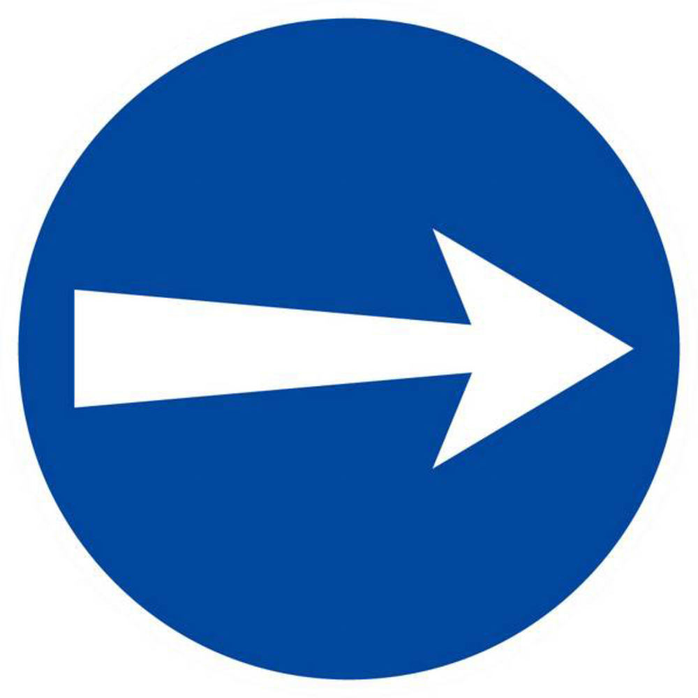 Panneau rigide SENS OBLIGATOIRE (vers la droite) D.80mm TALIAPLAST - 624527