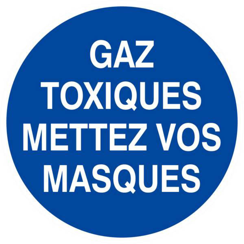 Panneau rigide GAZ TOXIQUES, METTEZ VOS MASQUES D.80mm TALIAPLAST - 624534