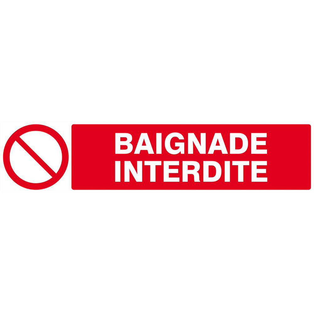 Panneau rigide BAIGNADE INTERDITE 330x75mm TALIAPLAST - 625218