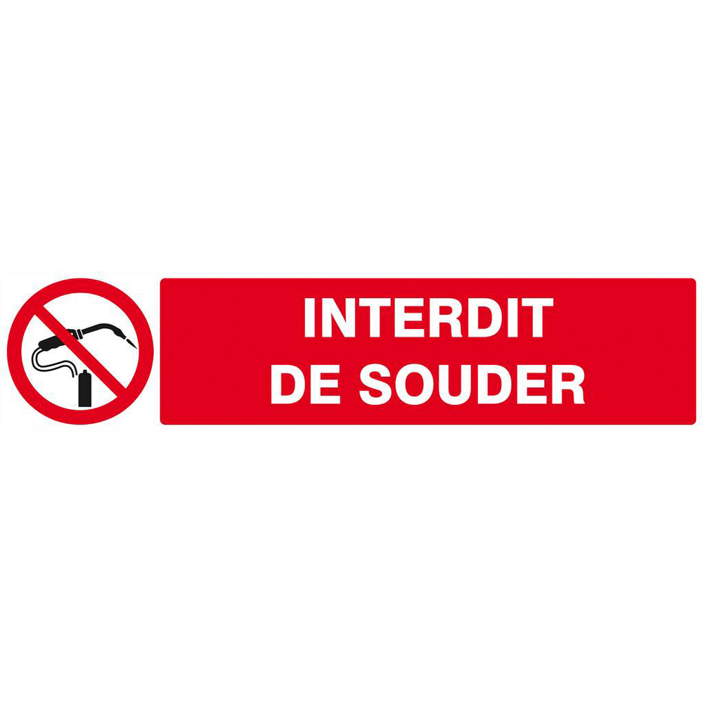 Panneau rigide INTERDIT DE SOUDER 330x75mm TALIAPLAST - 625232