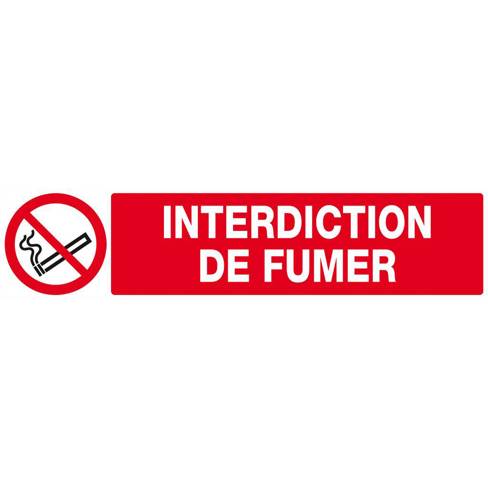 Panneau rigide INTERDICTION DE FUMER 330x75mm TALIAPLAST - 625236