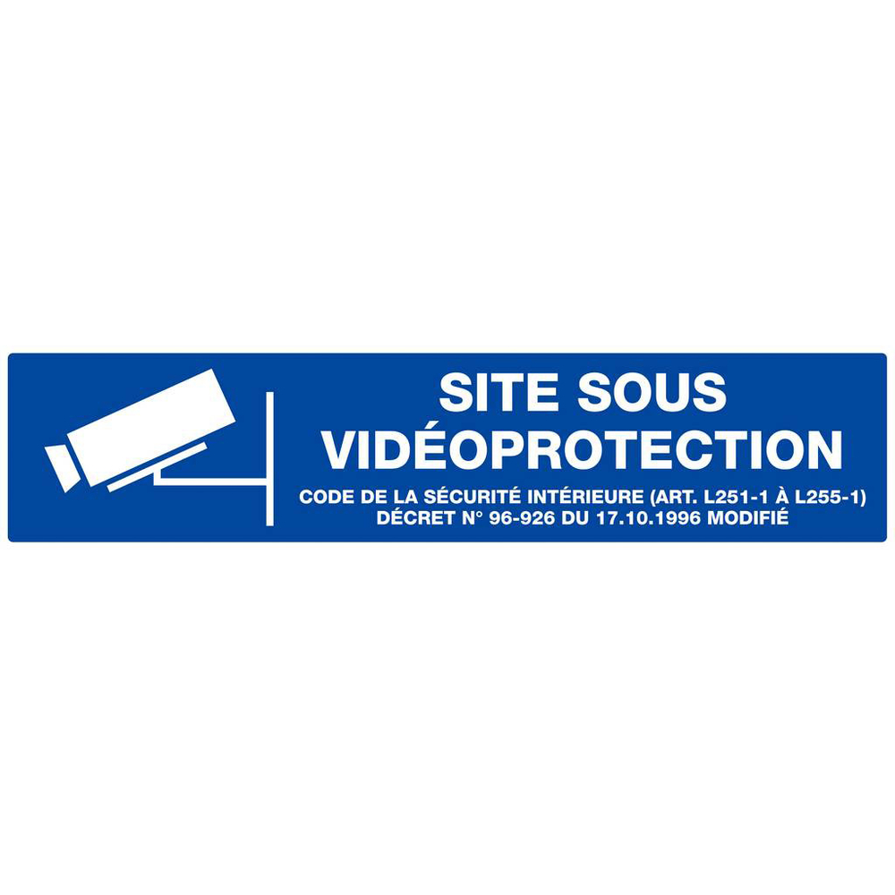 Panneau rigide SITE SOUS VIDEOPROTECTION 330x75mm TALIAPLAST - 625237