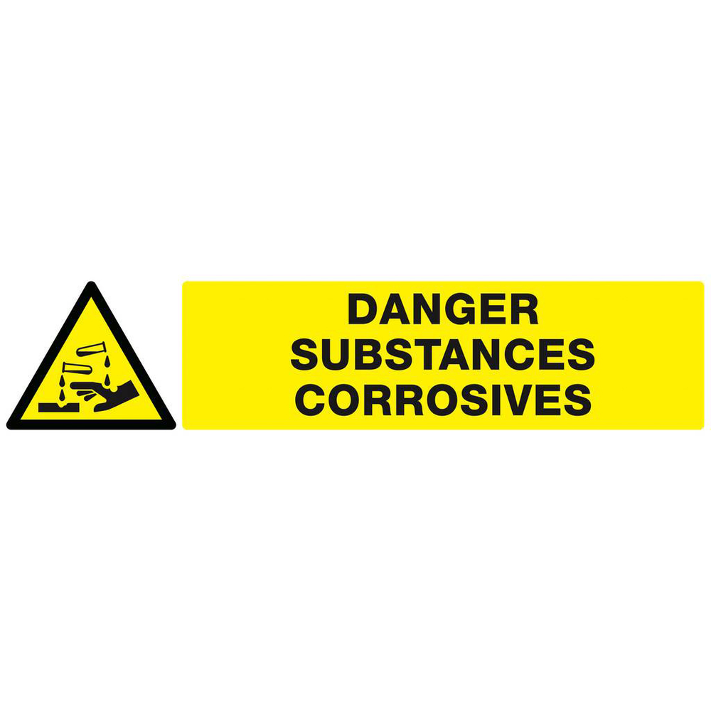 Panneau rigide DANGER, SUBSTANCES CORROSIVES 330x75mm TALIAPLAST - 625309