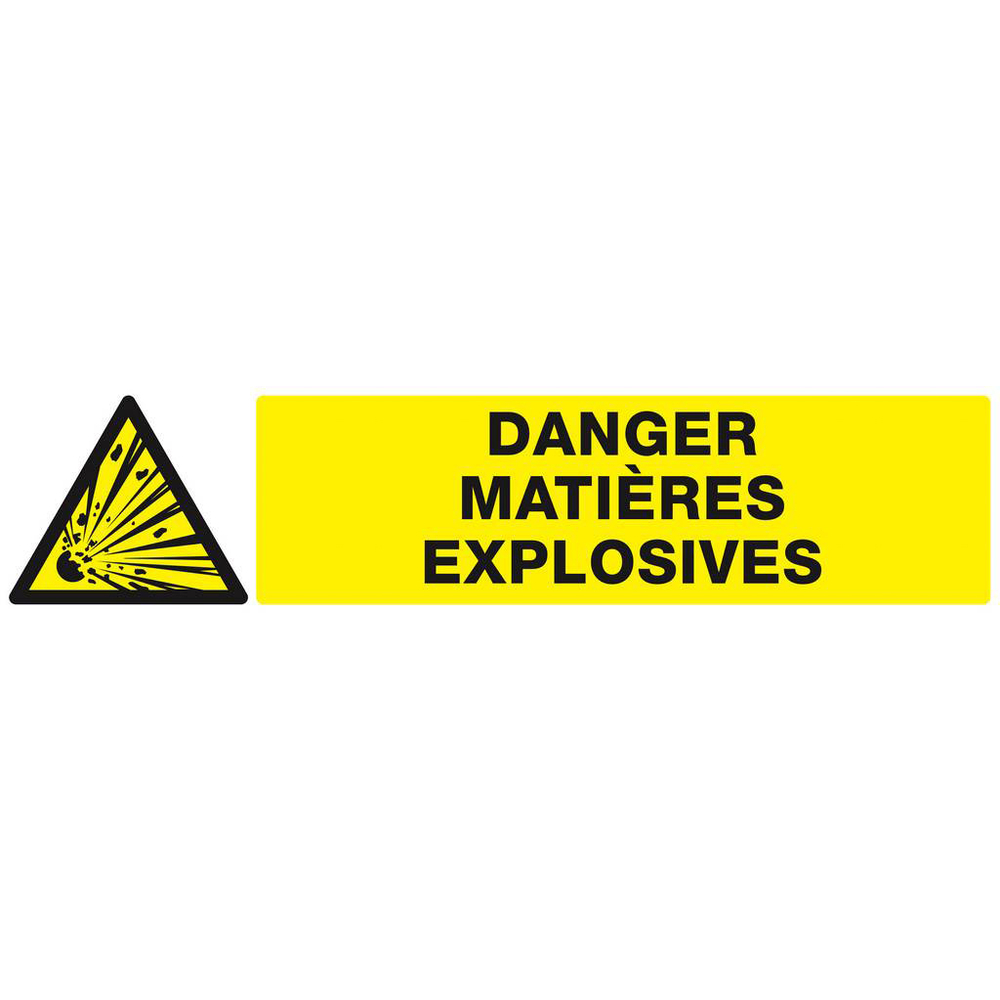 Panneau rigide DANGER, MATIERES EXPLOSIVES 330X75mm TALIAPLAST - 625312