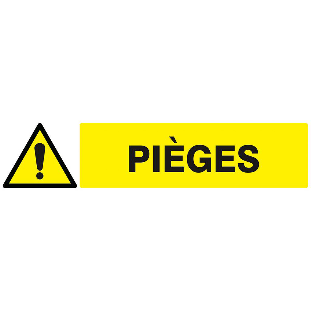 Panneau rigide DANGER PIEGES 330x75mm TALIAPLAST - 625321