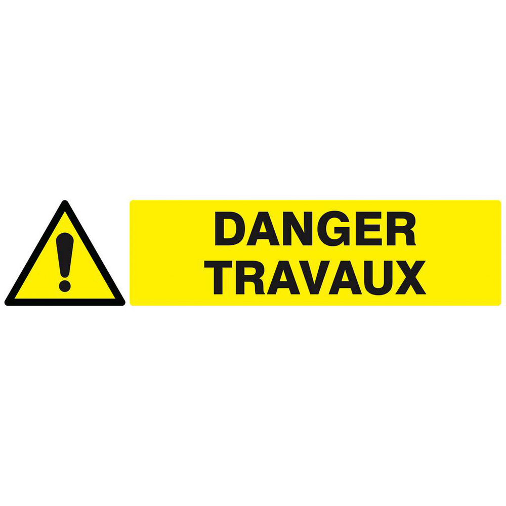 Panneau rigide DANGER TRAVAUX 330x75mm TALIAPLAST - 625322