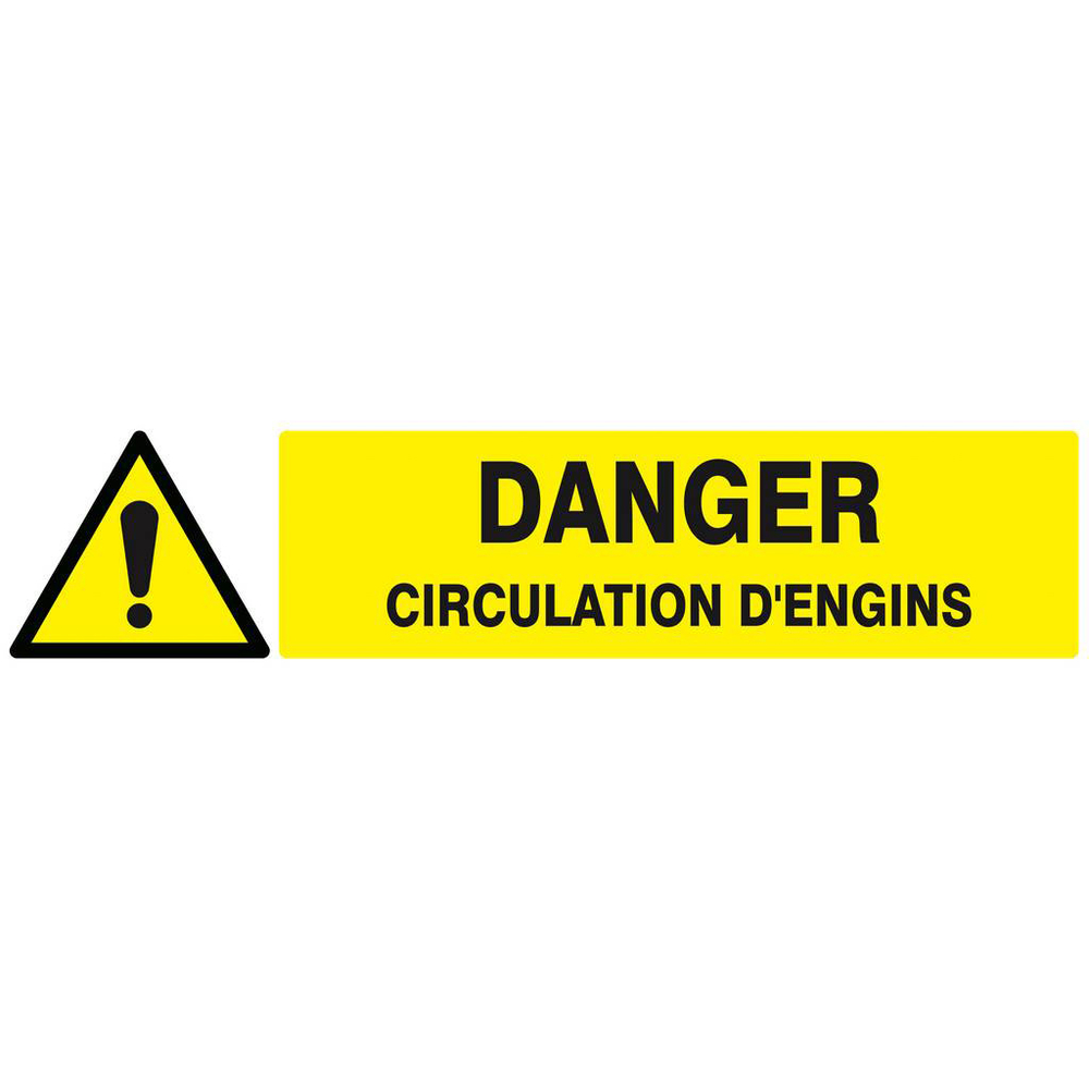 Panneau rigide DANGER CIRCULATION D'ENGINS 330x75mm TALIAPLAST - 625324