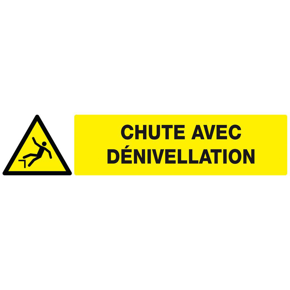 Panneau rigide DANGER, CHUTE AVEC DENIVELLATION 330X75MM TALIAPLAST - 625327