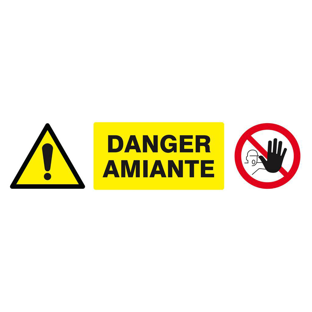 PANNEAU ACCES FORMELLEMENT INTERDIT/DANGER AMIANTE 330X75MM TALIAPLAST - 625332