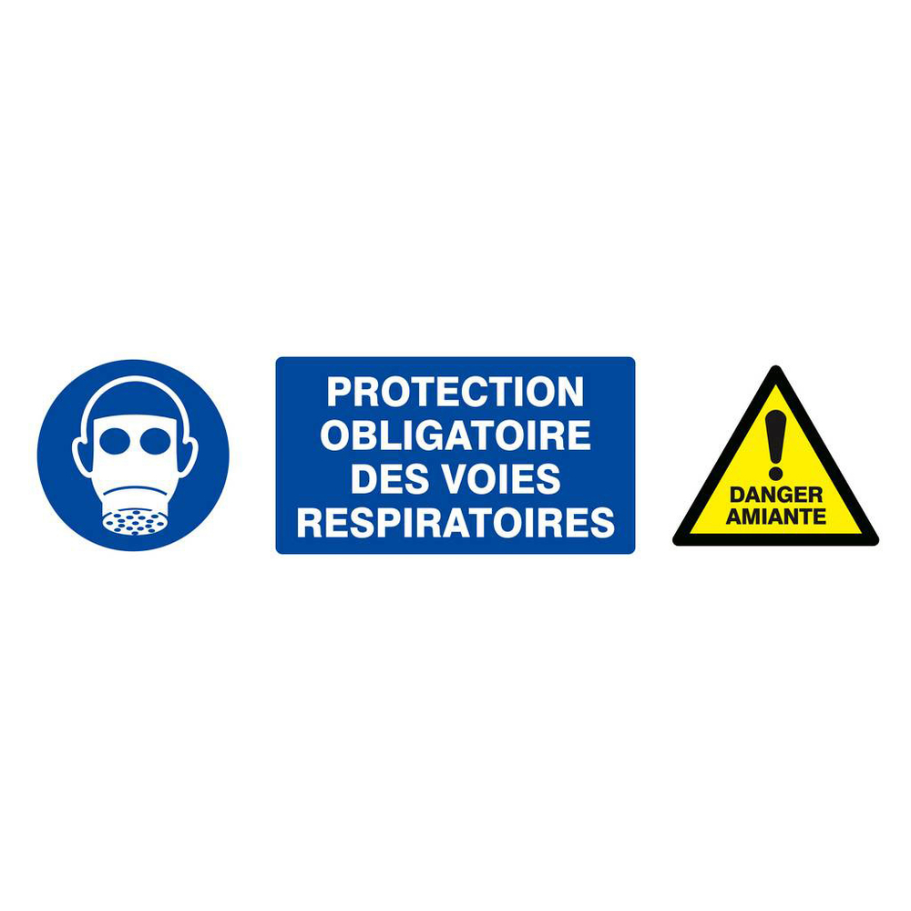 PROTECTION VOIES RESPIRATOIRES/DANGER AMIANTE 330x75mm TALIAPLAST - 625333