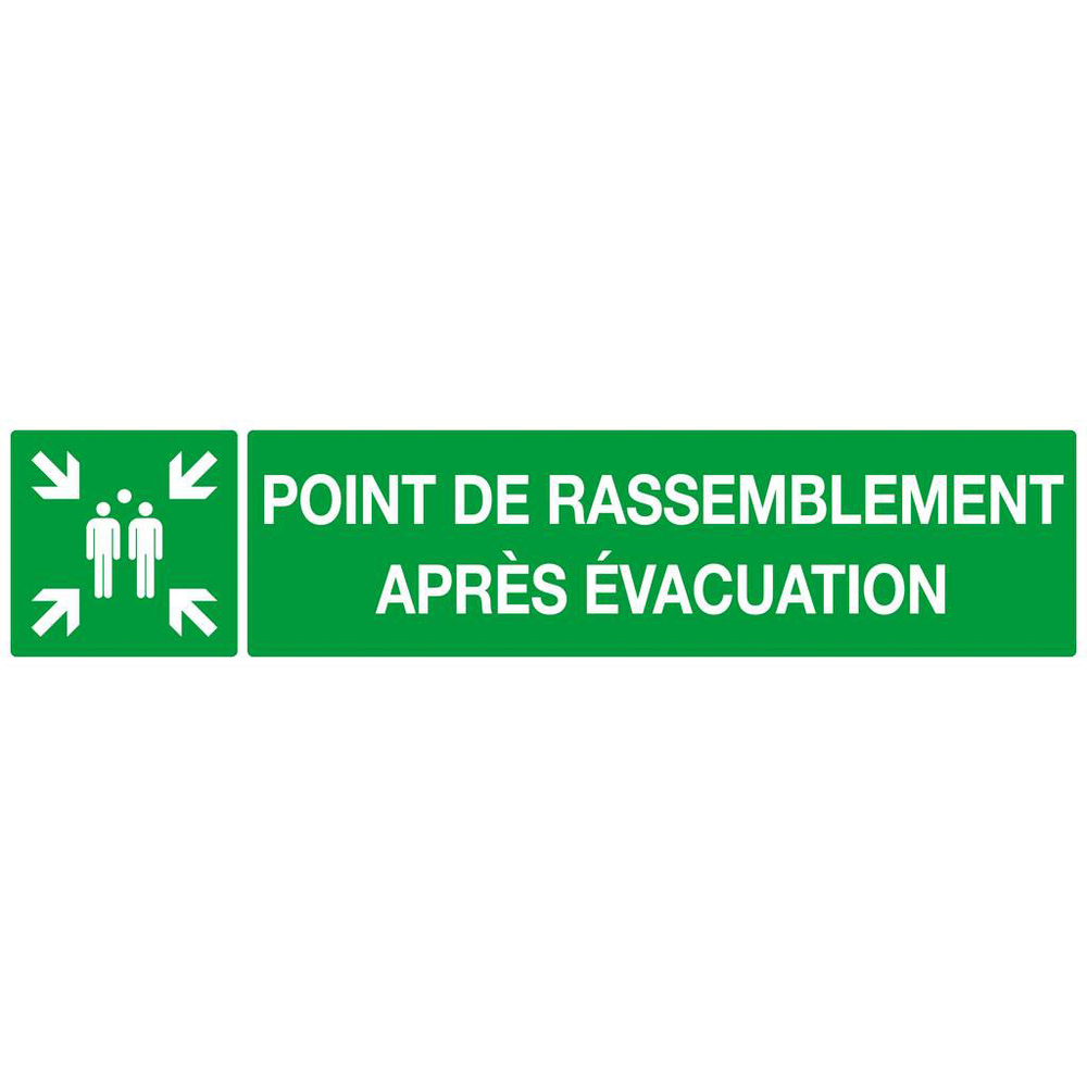 PANNEAU POINT DE RASSEMBLEMENT APRES EVACUATION 330X75MM TALIAPLAST - 625407
