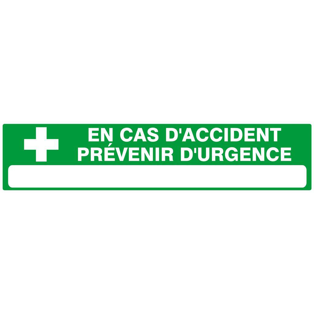 PANNEAU EN CAS D'ACCIDENT PREVENIR D'URGENCE 330X75MM TALIAPLAST - 625412