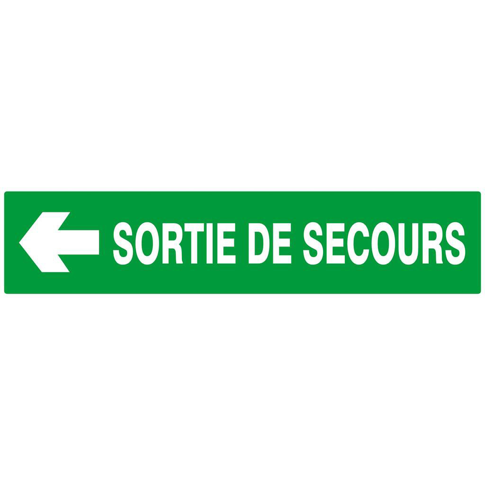 PANNEAU SORTIE DE SECOURS FLECHE A GAUCHE 330X75MM TALIAPLAST - 625414