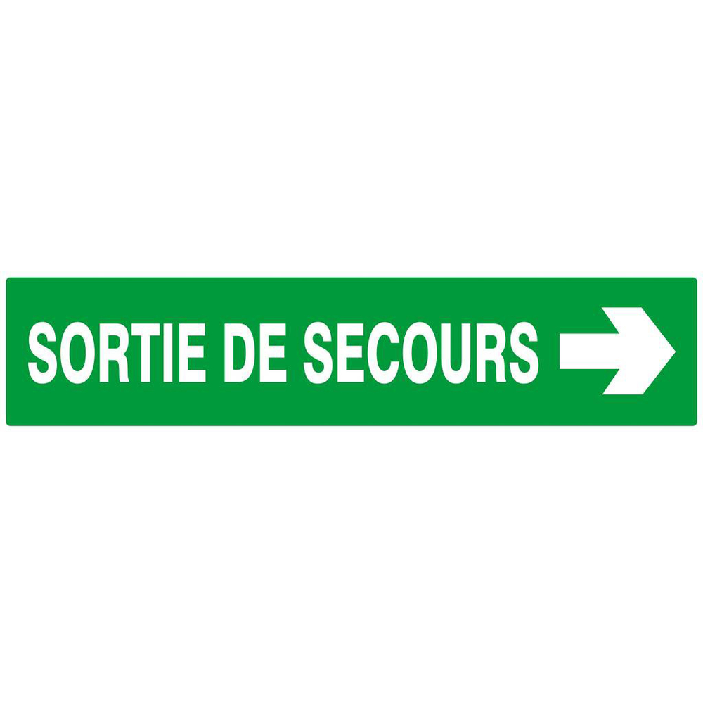 PANNEAU SORTIE DE SECOURS FLECHE A DROITE 330X75MM TALIAPLAST - 625415