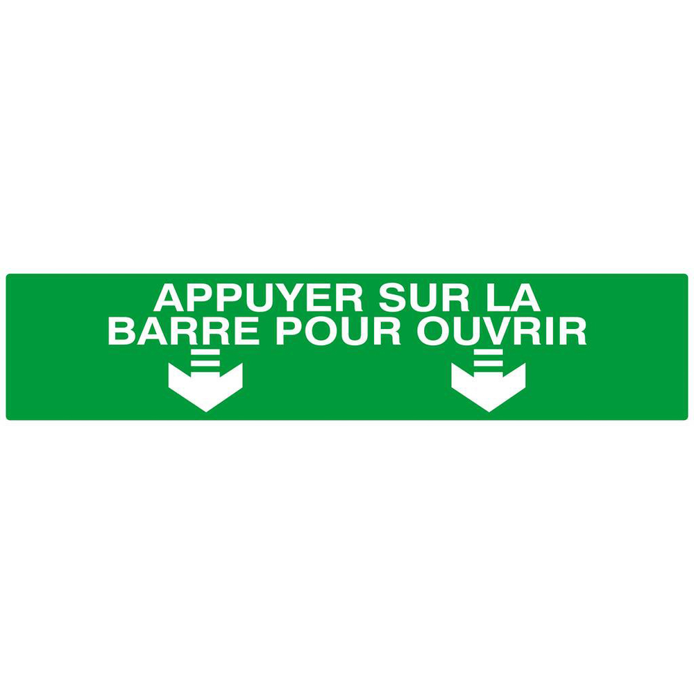 PANNEAU APPUYER SUR LA BARRE POUR OUVRIR 330X75MM TALIAPLAST - 625421